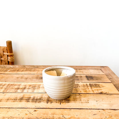 Porta Macetero Cerámica Esmaltada Gris - Diseño Moderno Porta Macetero Frank Home Chile