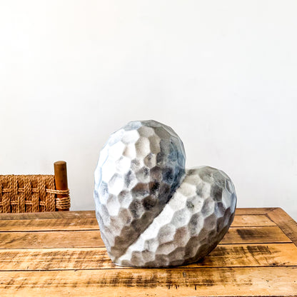 Adorno Corazón Cerámica Esmaltado Envejecido Metálico Facetado Adorno Frank Home Chile