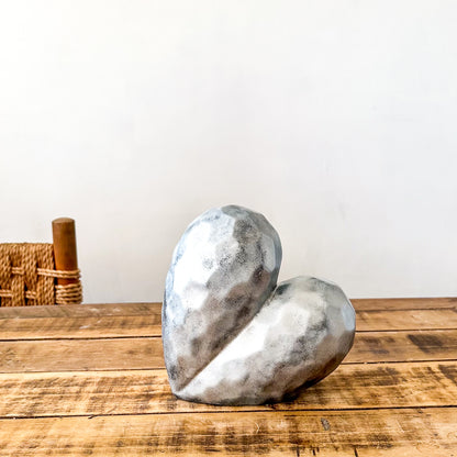 Adorno Corazón Cerámica Esmaltado Envejecido Metálico Facetado Adorno Frank Home Chile