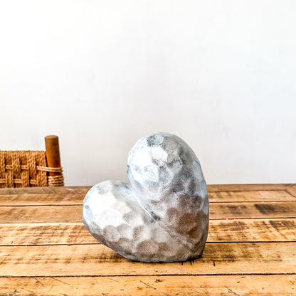 Adorno Corazón Cerámica Esmaltado Envejecido Metálico Facetado Adorno Frank Home Chile