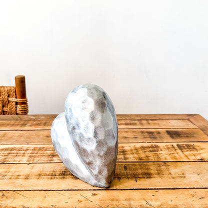 Adorno Corazón Cerámica Esmaltado Envejecido Metálico Facetado Adorno Frank Home Chile