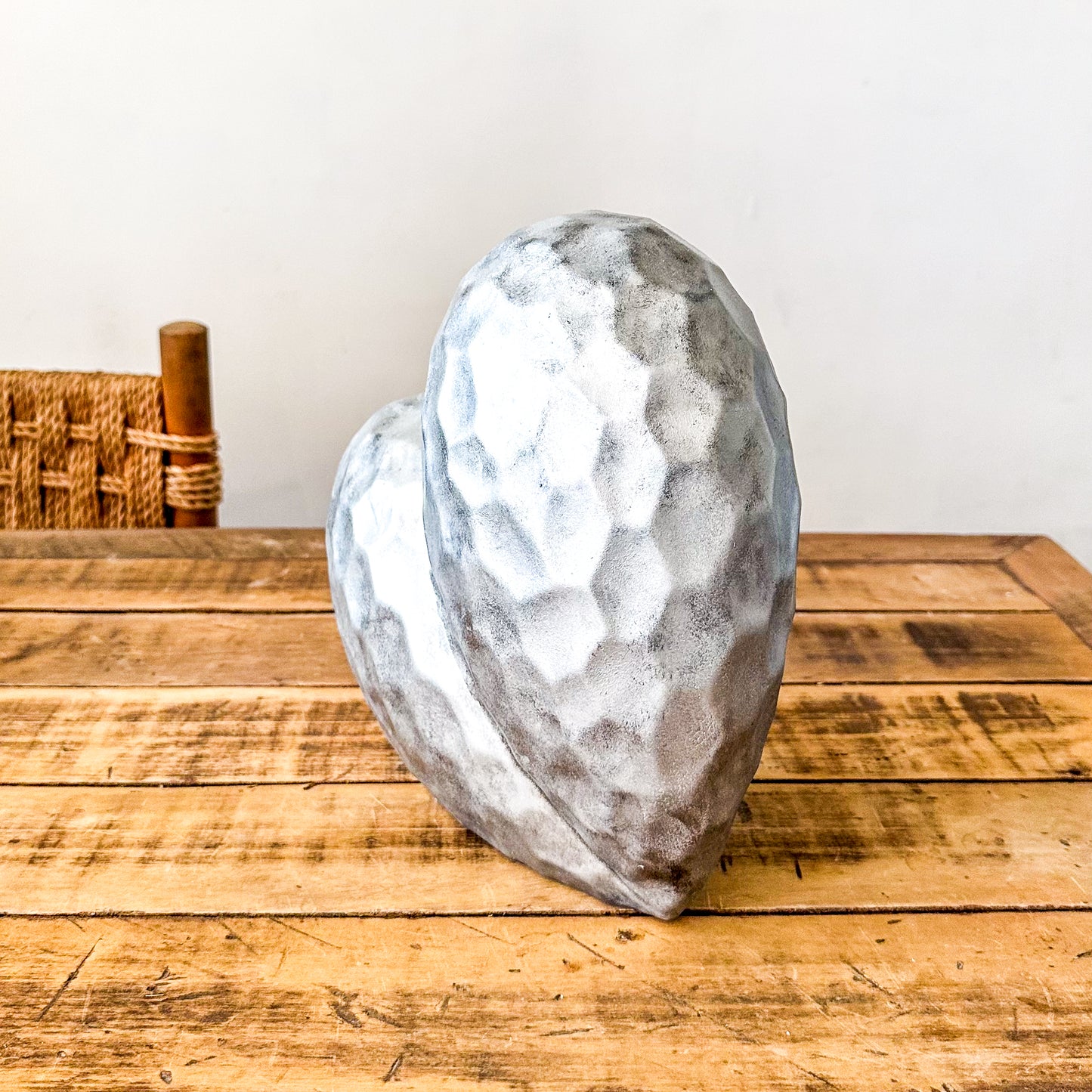 Adorno Corazón Cerámica Esmaltado Envejecido Metálico Facetado Adorno Frank Home Chile