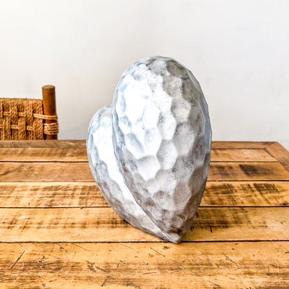 Adorno Corazón Cerámica Esmaltado Envejecido Metálico Facetado Adorno Frank Home Chile