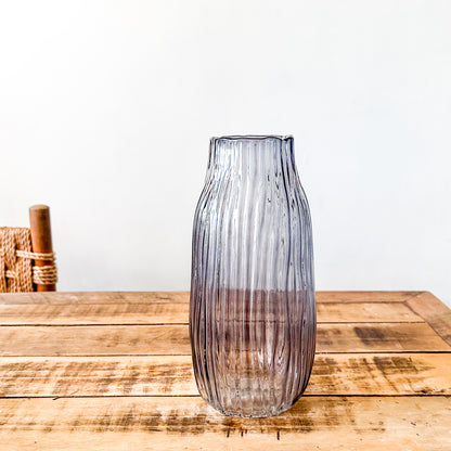 Florero Vidrio Labrado Azul - Diseño Artesanal Decorativo Florero Frank Home Chile