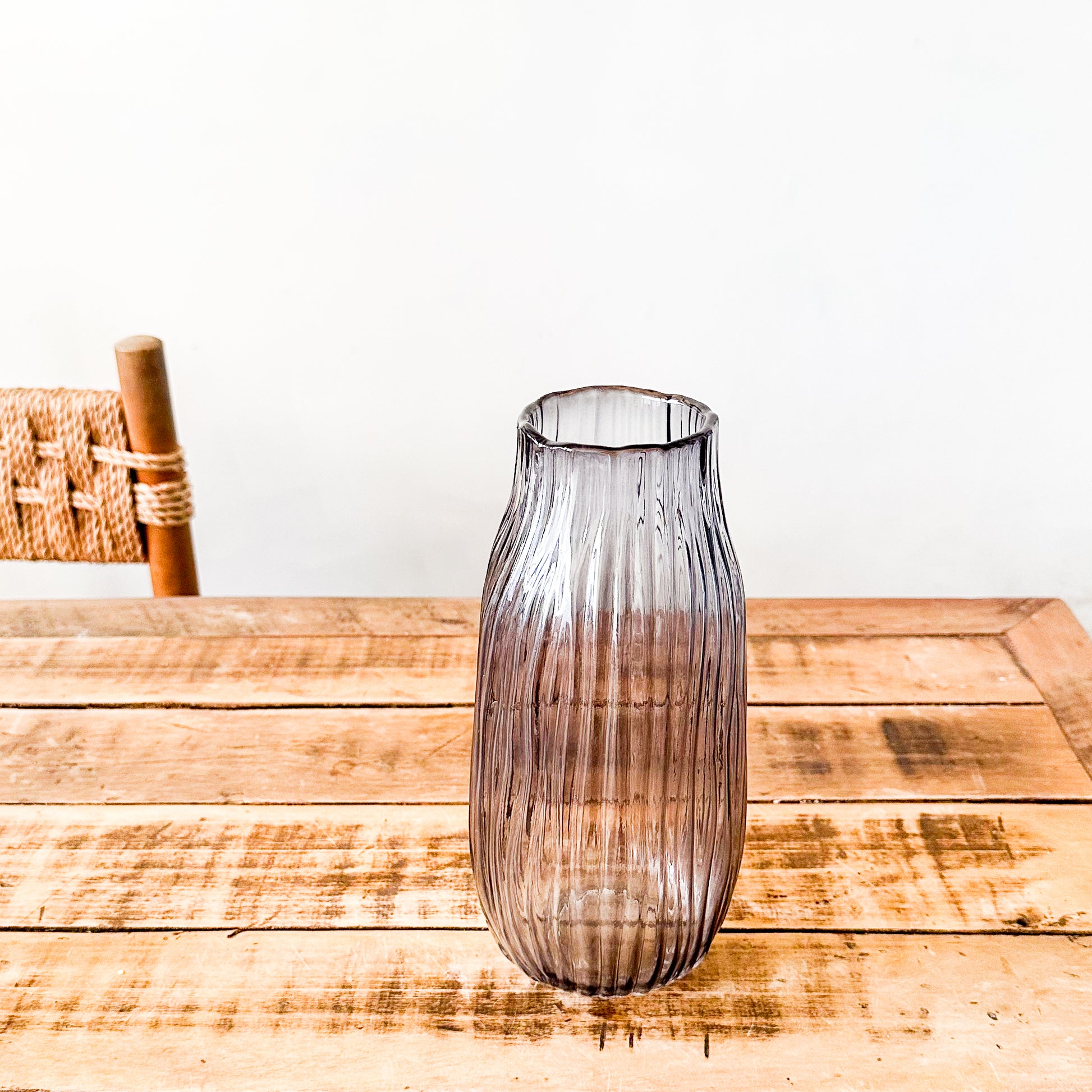 Florero Vidrio Labrado Azul - Diseño Artesanal Decorativo Florero Frank Home Chile