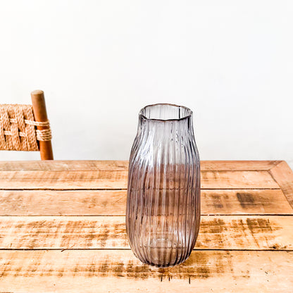 Florero Vidrio Labrado Azul - Diseño Artesanal Decorativo Florero Frank Home Chile