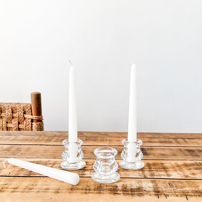 Set 3 Porta Vela Vidrio - Diseño Minimalista Decorativo Porta Vela Frank Home Chile