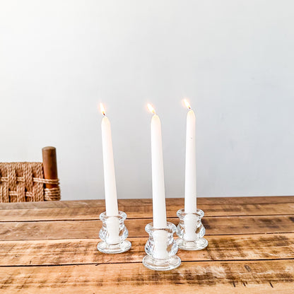 Set 3 Porta Vela Vidrio - Diseño Minimalista Decorativo Porta Vela Frank Home Chile