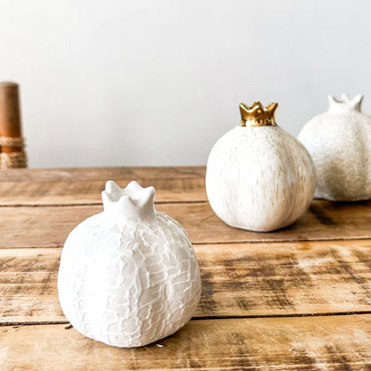 Floreros Granada Cerámica Esmaltada y Texturada | 3 Tamaños Blanco Textura Blanca Florero Frank Home Chile