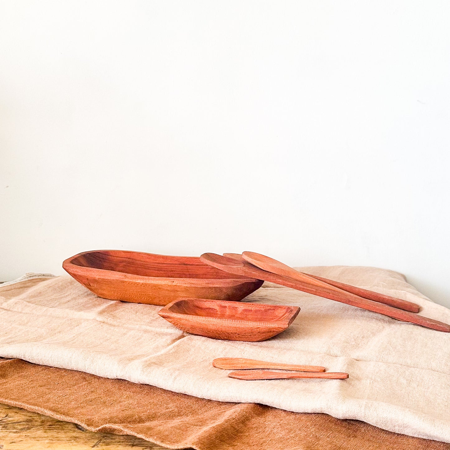 Set Pocillo y Cucharas Madera Alerce Nativa Artesanal Set Cucharas Frank Home Chile