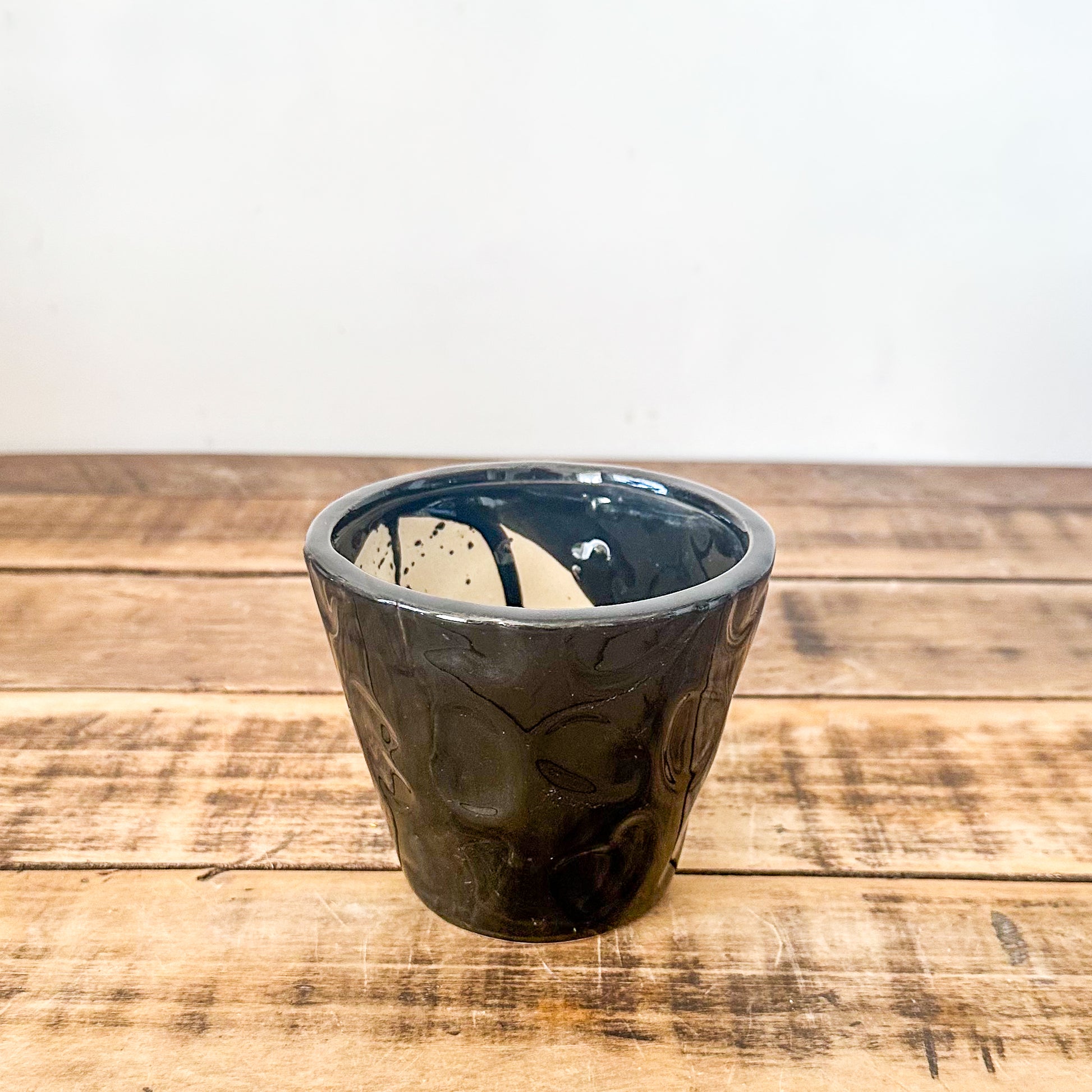 Porta Macetero Cerámica Esmaltada Negro Porta Macetero Frank Home Chile