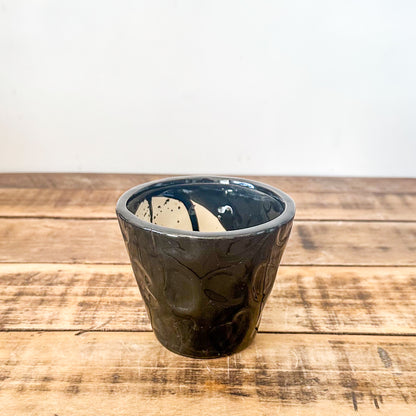 Porta Macetero Cerámica Esmaltada Negro Porta Macetero Frank Home Chile