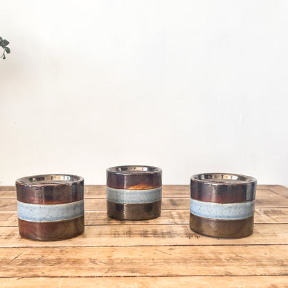 Macetero Cerámica Terminación Bronce 10x8,5 cm Macetero Frank Home Chile