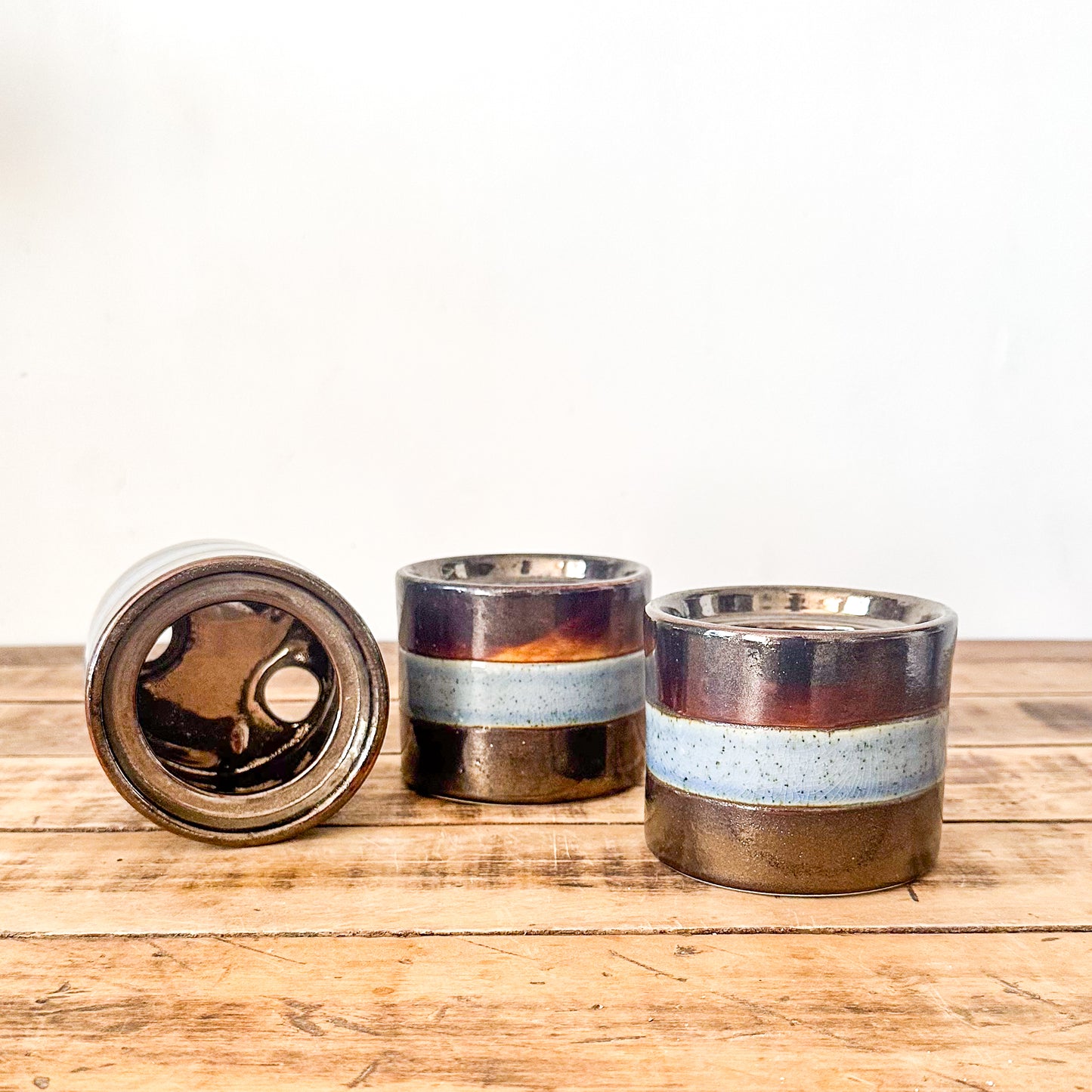 Macetero Cerámica Terminación Bronce 10x8,5 cm Macetero Frank Home Chile