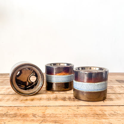 Macetero Cerámica Terminación Bronce 10x8,5 cm Macetero Frank Home Chile