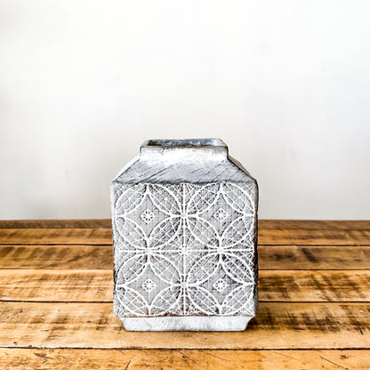 Jarrón Cerámica Tallada Florero Frank Home Chile