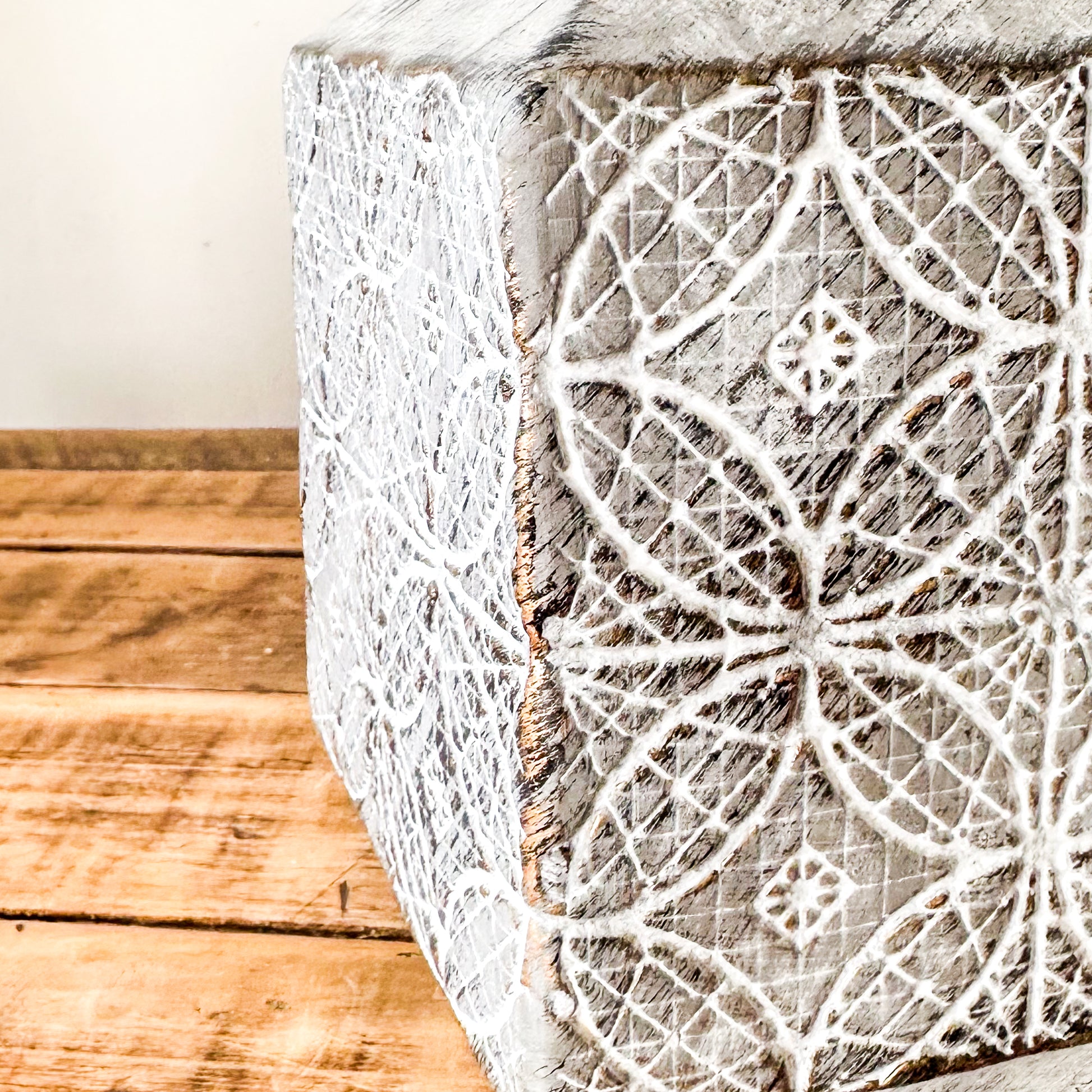 Jarrón Cerámica Tallada Florero Frank Home Chile