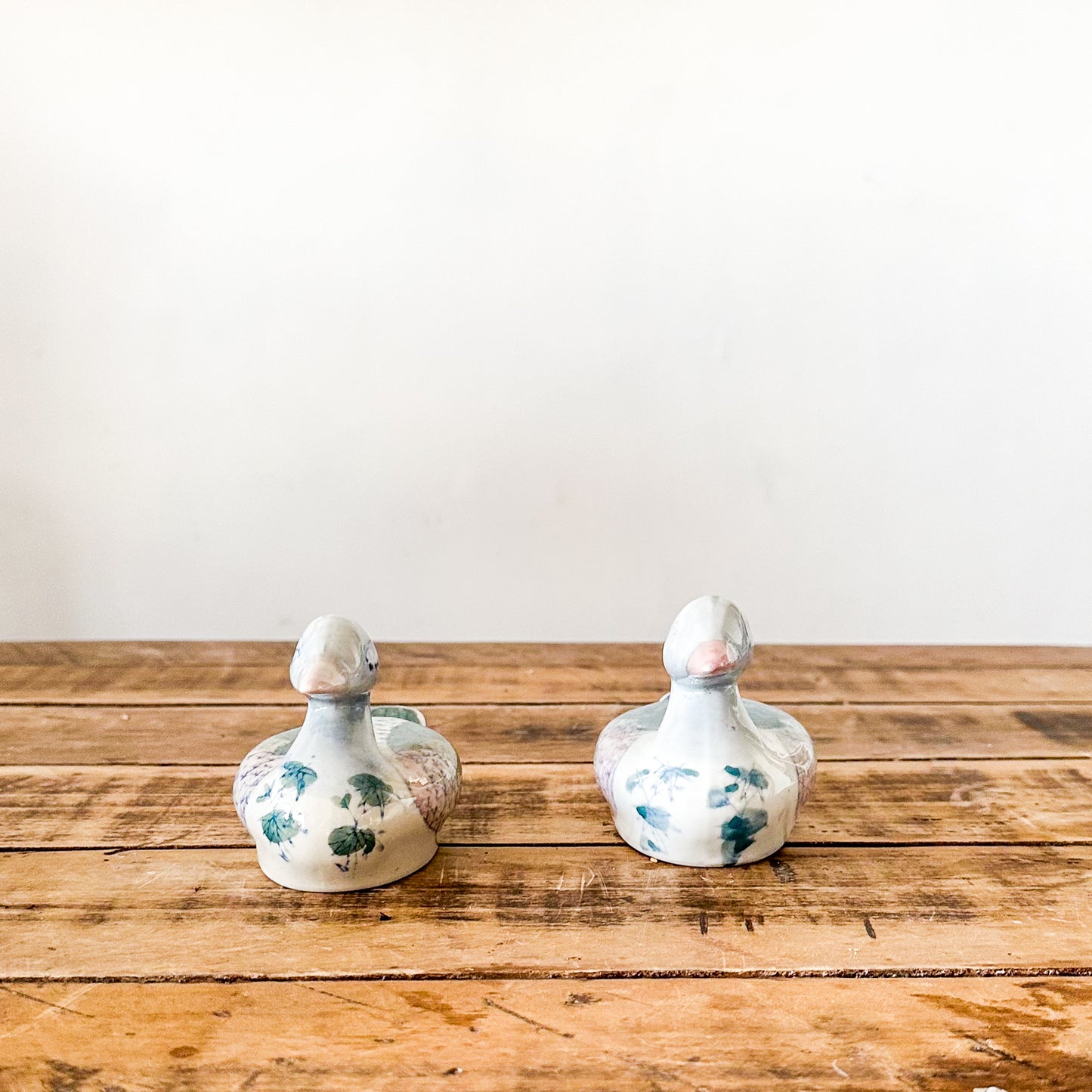Set 2 Patos Vintage Cerámica Esmaltada Adorno Frank Home Chile