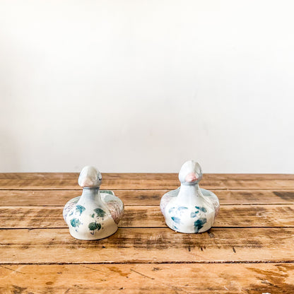 Set 2 Patos Vintage Cerámica Esmaltada Adorno Frank Home Chile