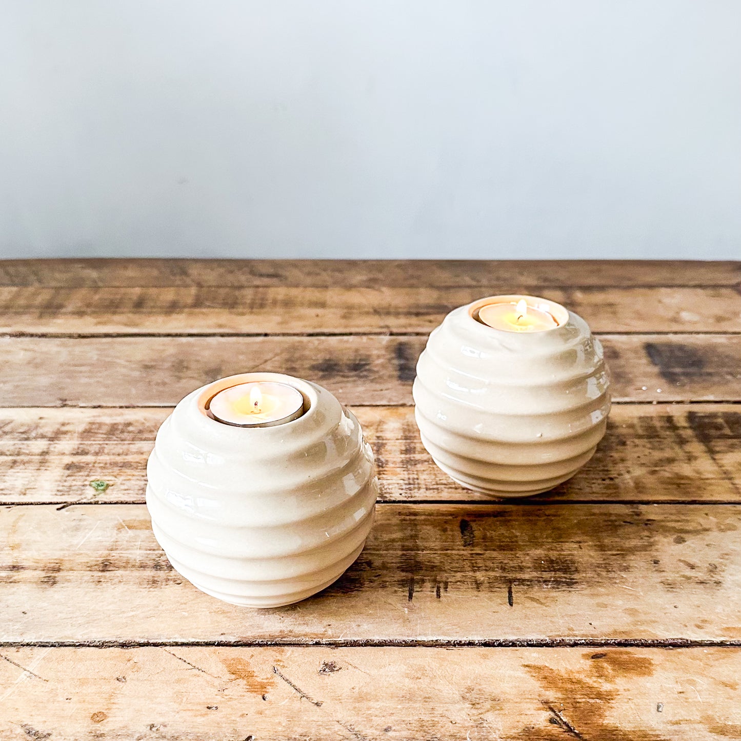 Set 2 Porta Velas Cerámica Esmaltada Espiral Set Porta Velas Frank Home Chile