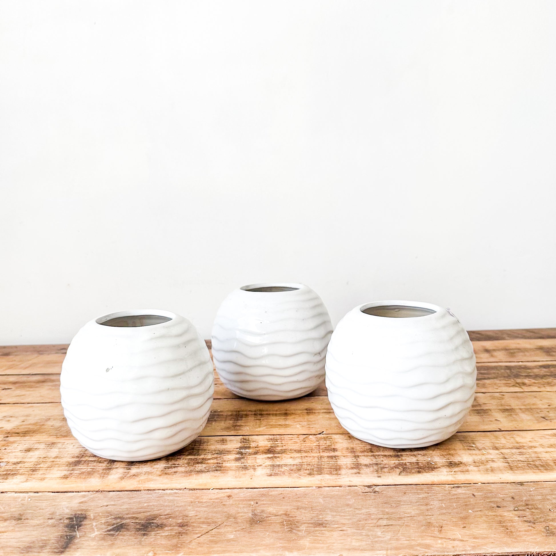 Set 3 Porta Maceteros Cerámica 12 cm Porta Macetero Frank Home Chile