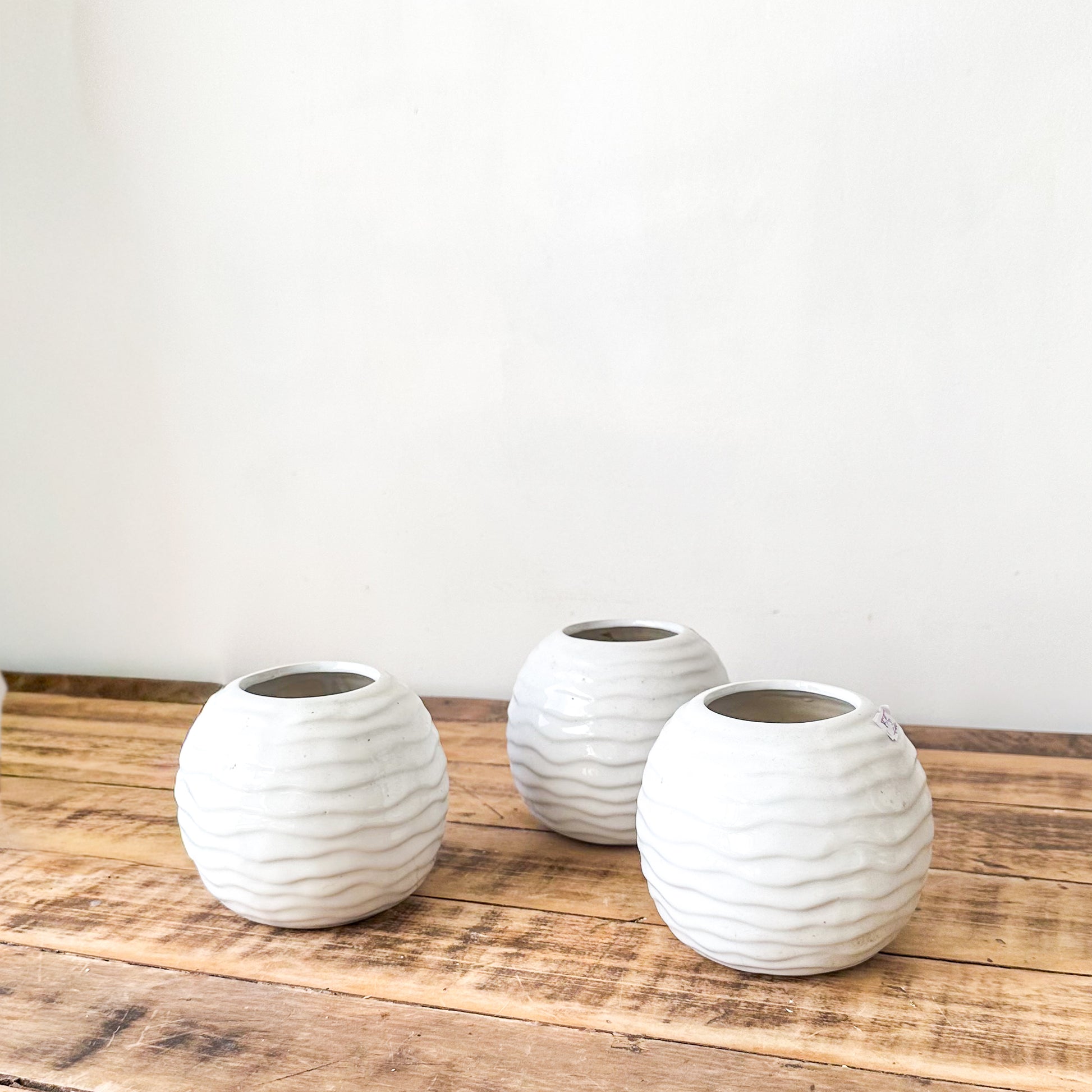 Set 3 Porta Maceteros Cerámica 12 cm Porta Macetero Frank Home Chile