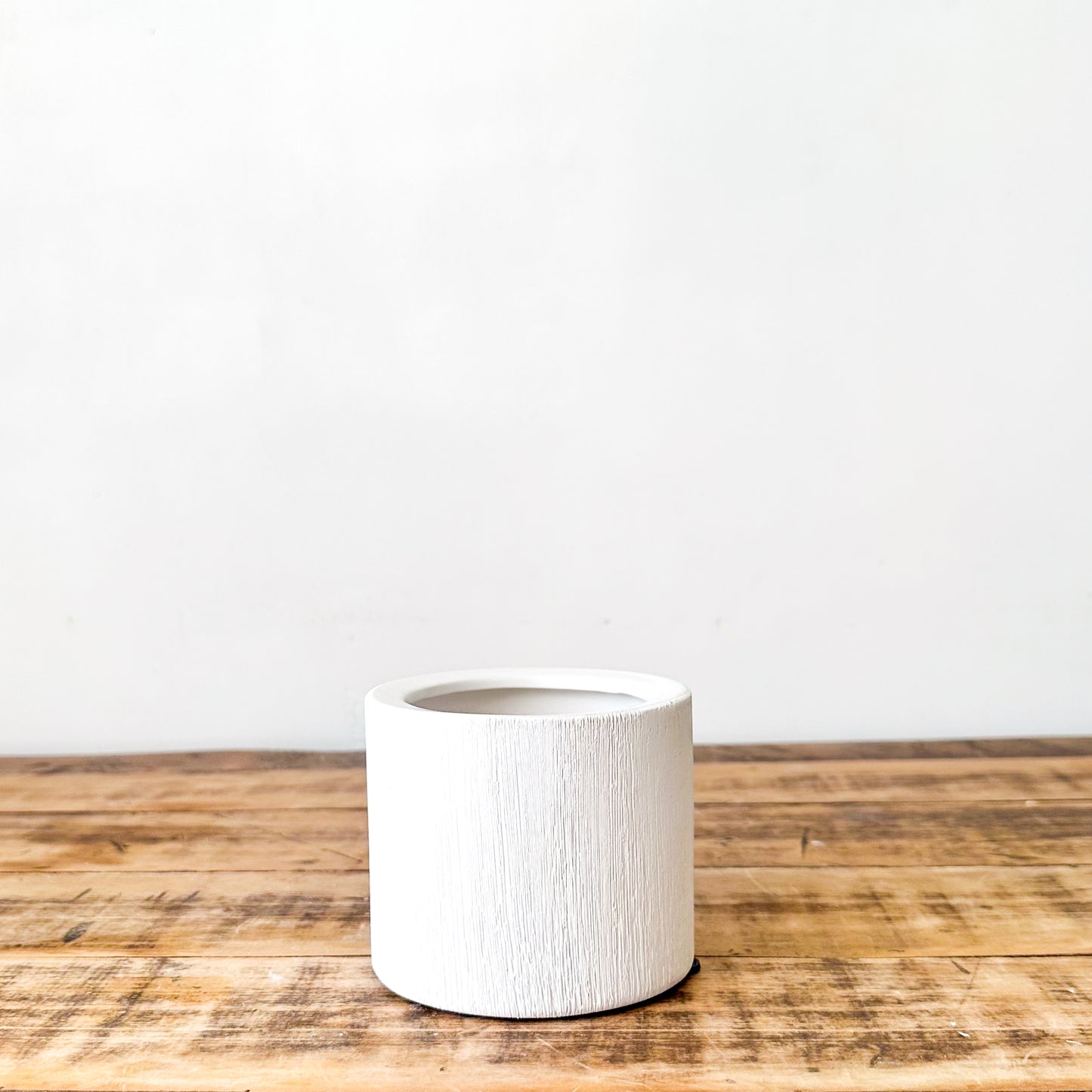 Jarrón Cilíndrico Cerámica Texturada Blanco 15 y 9 cm - Diseño Minimalista Florero Frank Home Chile
