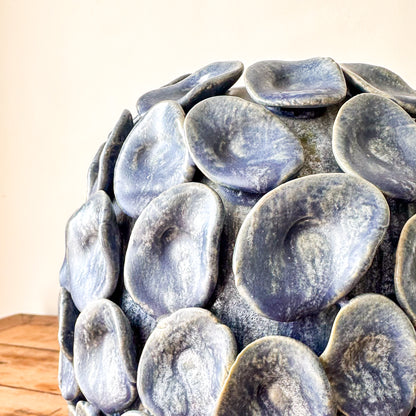 Florero Cerámica Artesanal Azul 22 cm