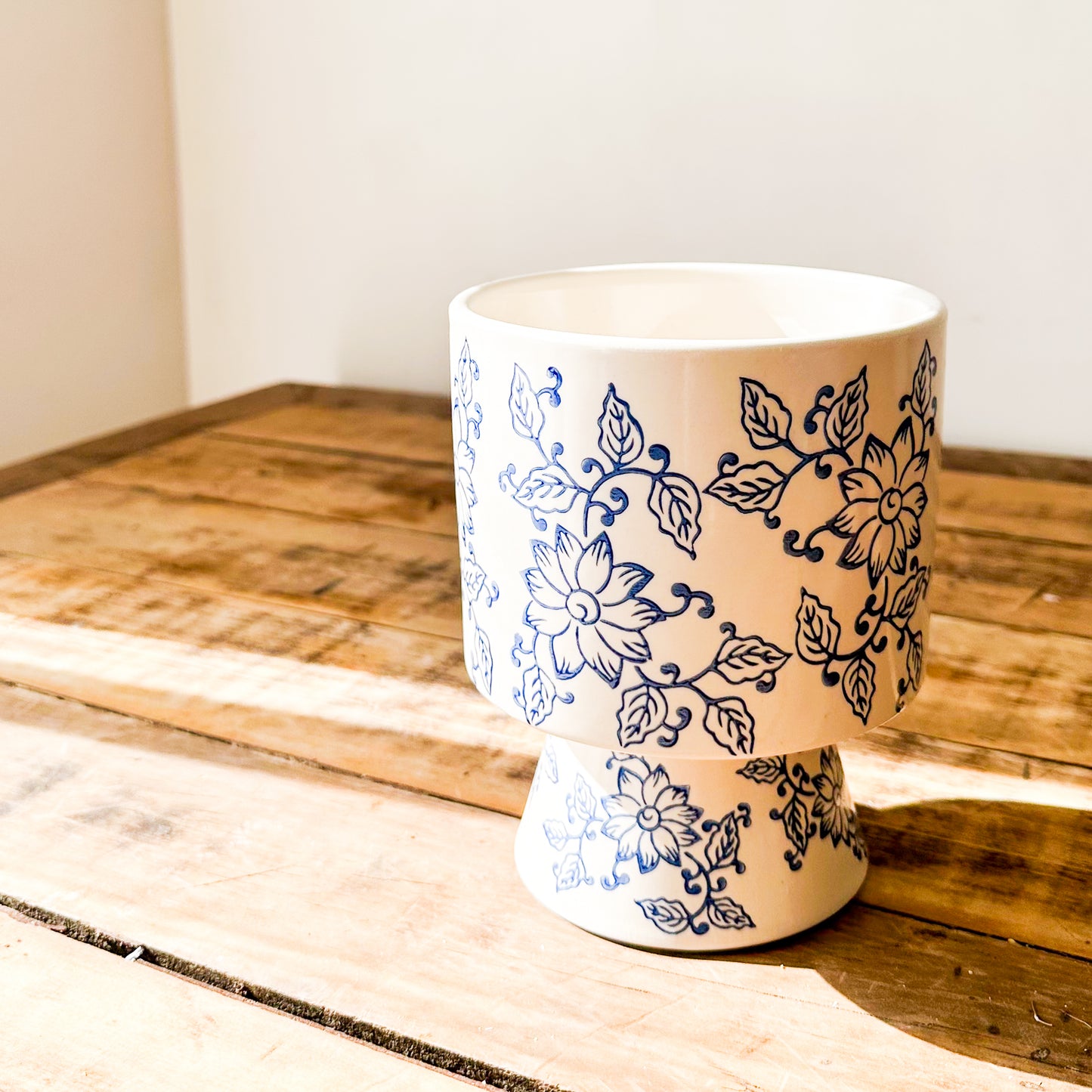 Macetero Cerámica Esmaltada Print Flores