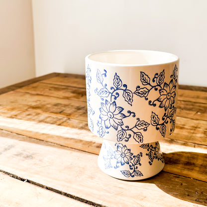 Macetero Cerámica Esmaltada Print Flores