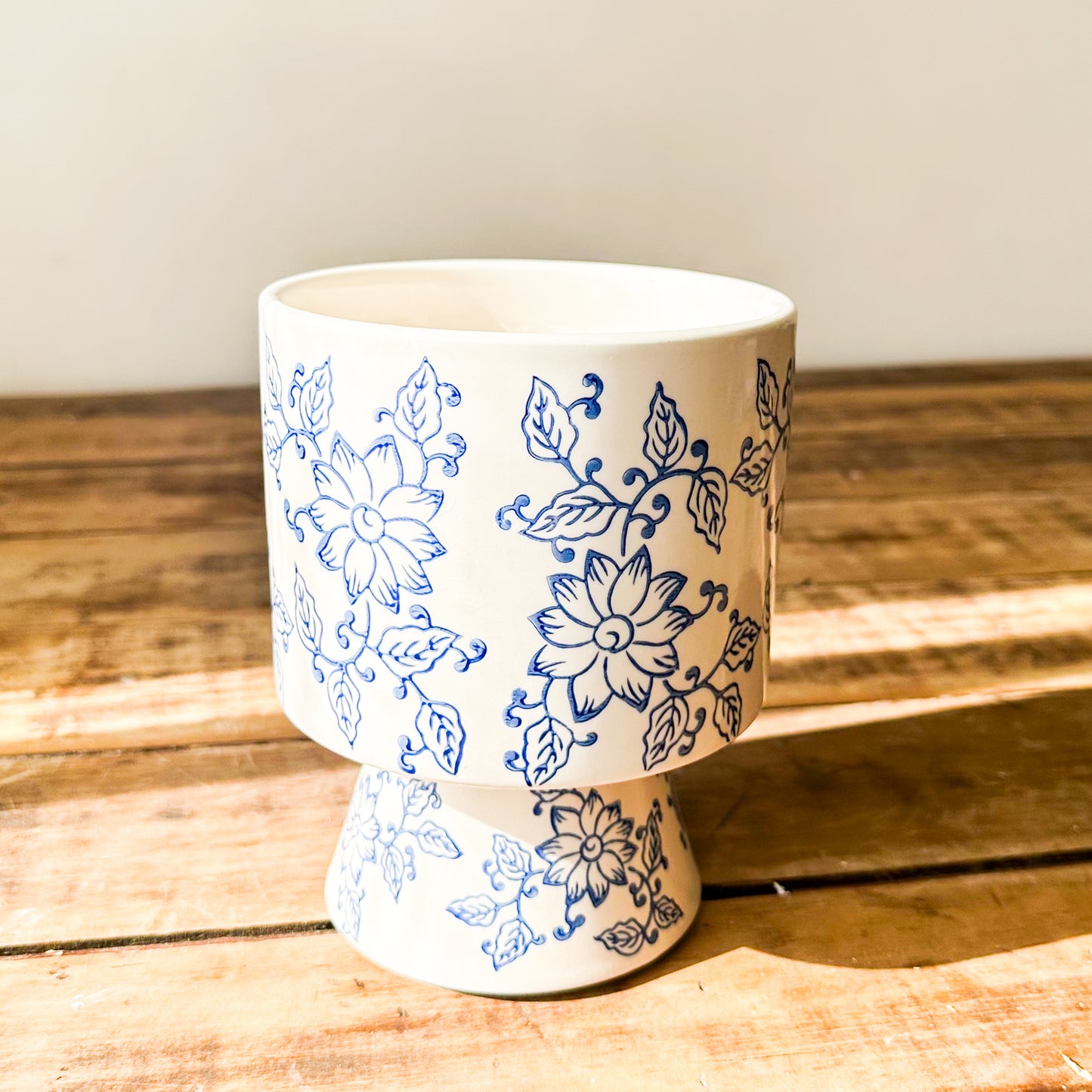 Macetero Cerámica Esmaltada Print Flores
