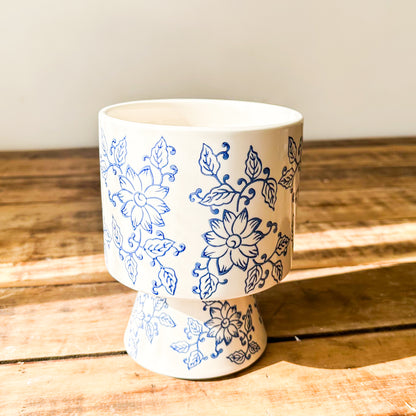 Macetero Cerámica Esmaltada Print Flores