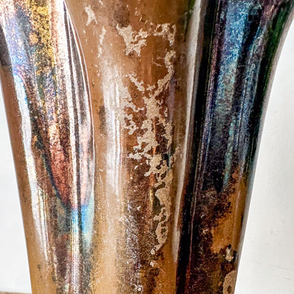 Florero Cerámica Esmalte Metálico Envejecido
