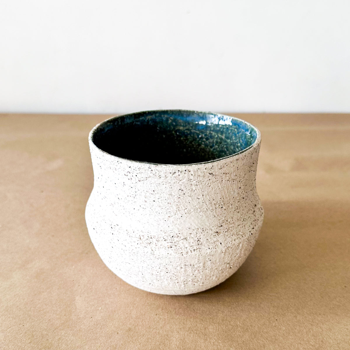 Porta Macetero Cerámica Texturada Interior Azul 12 cm