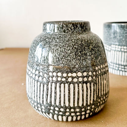 Set Floreros Cerámica Esmaltada Terrazo