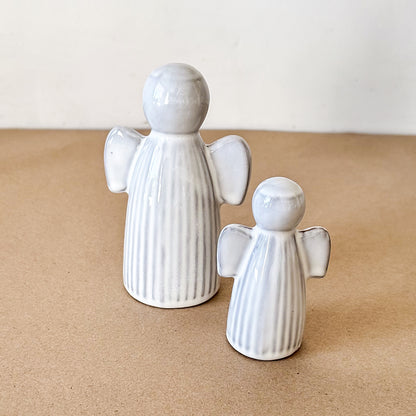Set 2 Ángeles Cerámica Esmaltada Adorno Frank Home Chile
