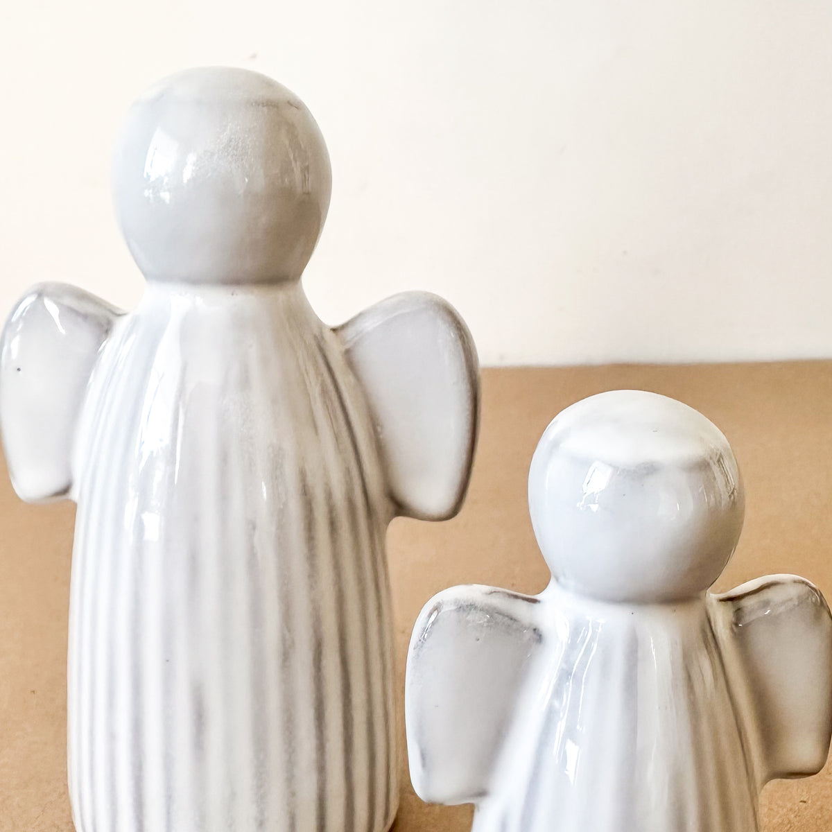 Set 2 Ángeles Cerámica Esmaltada Adorno Frank Home Chile
