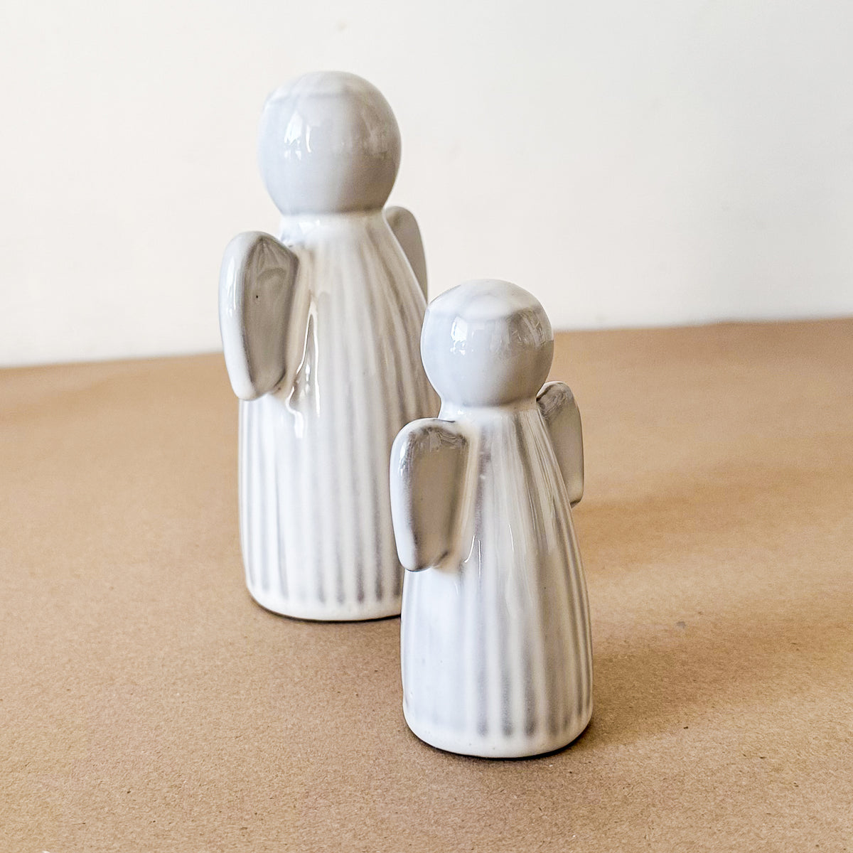 Set 2 Ángeles Cerámica Esmaltada Adorno Frank Home Chile