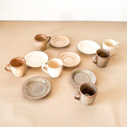 Set 6 Tazas con Platillo Cerámica Esmaltada Set Tazas Frank Home Chile