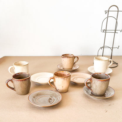 Set 6 Tazas con Platillo Cerámica Esmaltada Set Tazas Frank Home Chile
