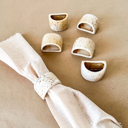 Set 6 servilleteros Cerámica Esmaltada Accesorio Frank Home Chile