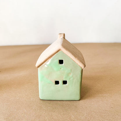Set Casita + 2 Pinos Cerámica Esmaltada Adorno Frank Home Chile