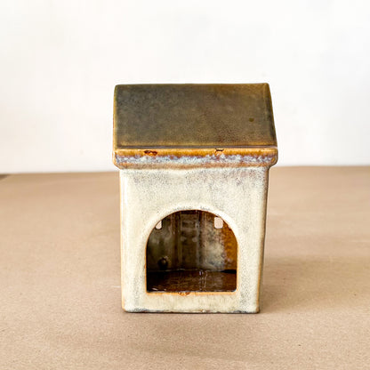 Set 3 Casitas Porta Velas Cerámica Esmaltada Adorno Frank Home Chile