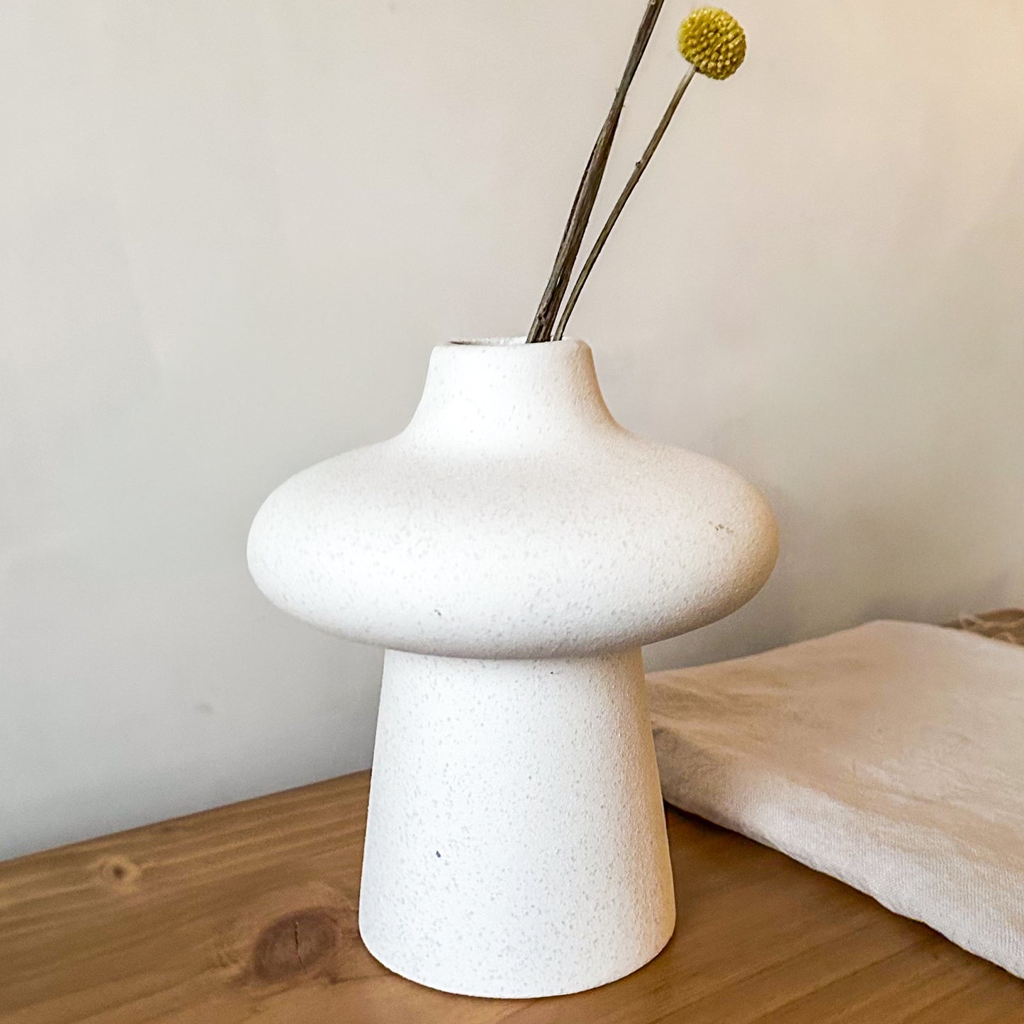 Florero Mushroom Blanco