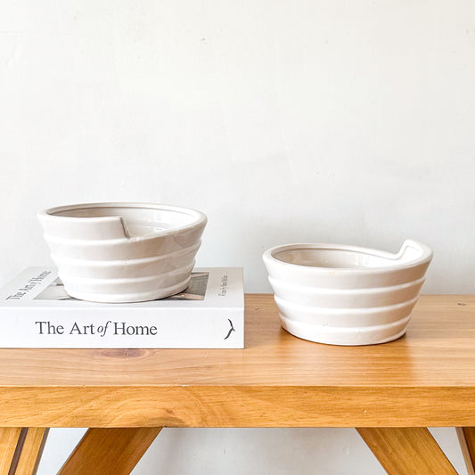 Fuente Decorativa Cerámica Blanca Fuente Frank Home Chile