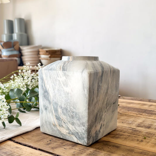 Florero Cerámica Cuadrado Mámol Florero Frank Home Chile