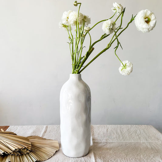 Florero Botella Cerámica Esmaltada