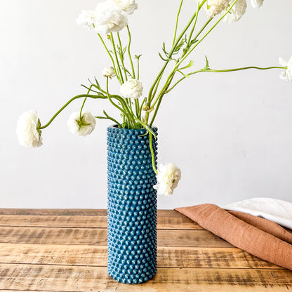 Florero Cerámica Pinchos Azul