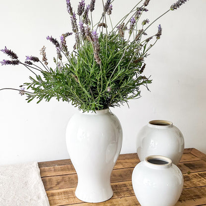 Floreros Anfora cerámica esmaltada blanco Florero Frank Home Chile