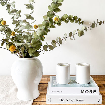 Floreros Anfora cerámica esmaltada blanco Florero Frank Home Chile